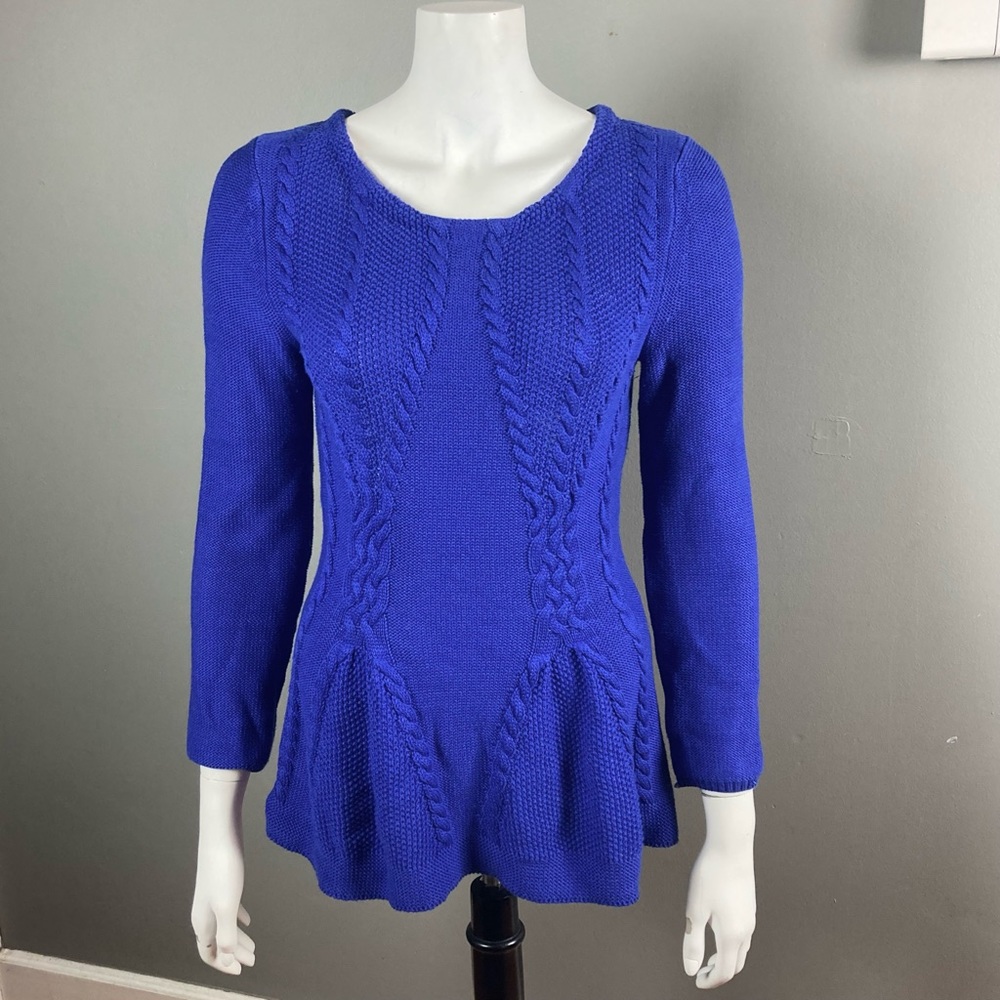 Cupio sweater women's small blue cotton blend‎ fit and flair